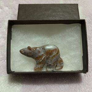 Soapstone bear brooch